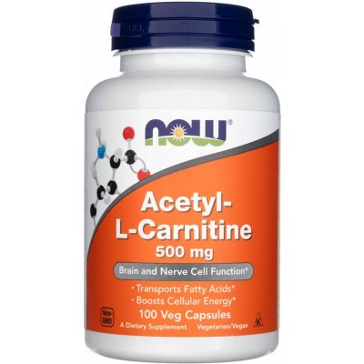NOW Acetyl-L-Carnitine 500 mg 100 kapslí – Hledejceny.cz