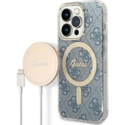 Pouzdro Guess case + charger set Apple iPhone 14 Pro Max modré 4G Print MagSafe – Zboží Mobilmania