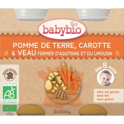 Babybio Brambory a mrkev s telecím masem 2 x 200 g – Zboží Dáma