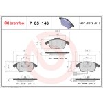Sada brzdových destiček, kotoučová brzda BREMBO P 85 146 | Zboží Auto