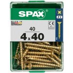 Spax Uni vrut zápust.hlava PZ/Z2 4CUT a plným závitem Yellox 4 x 40 mm 40 ks – Hledejceny.cz