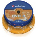 Verbatim DVD-R 4,7GB 16x, AZO, printable, cakebox, 25ks (43522) – Zboží Mobilmania