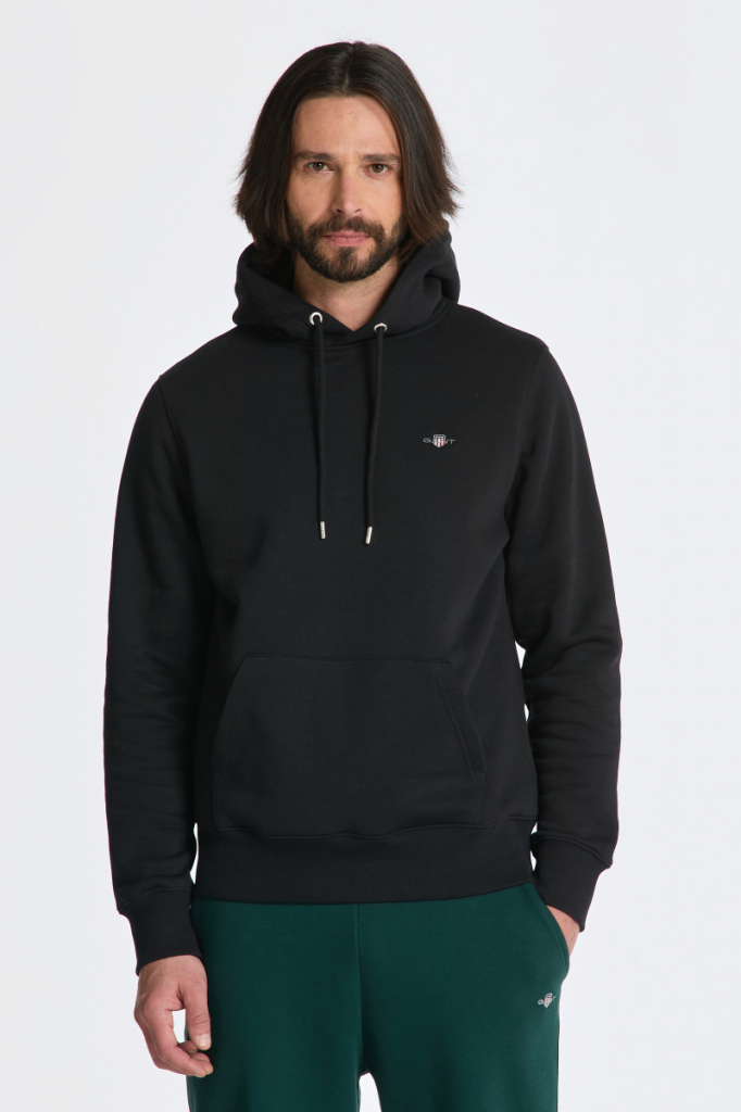 GANT REG SHIELD HOODIE černá