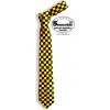 Kravata Soonrich kravata úzká žlutá šachovnice kor042