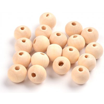 Dřevěné surové korálky - ∅ 6 mm - 10 ks – Zboží Dáma