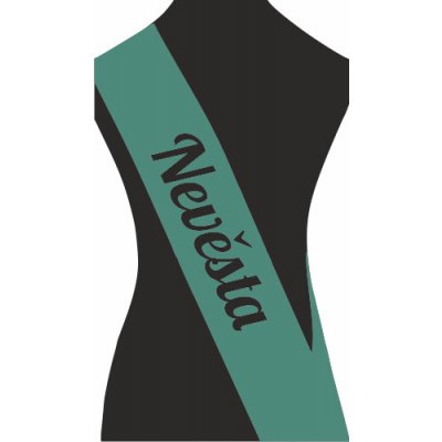 ON-DESIGN Šerpa NEVĚSTA Barva: emerald, Barva potisku: bílá, Fonty písma: Brush Script MT – Hledejceny.cz