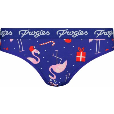 Frogies Dámske kalhotky Flamingo Christmas modrá | růžová – Zboží Dáma