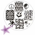 Starnails Razítkovací destička JQ49 Lebky Punk styl – Zboží Dáma