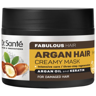 Dr. Santé Argan krémová maska pro poškozené vlasy Argan Oil and Keratin, Intensive Care, Tree-Step Regeneration 300 ml – Zbozi.Blesk.cz