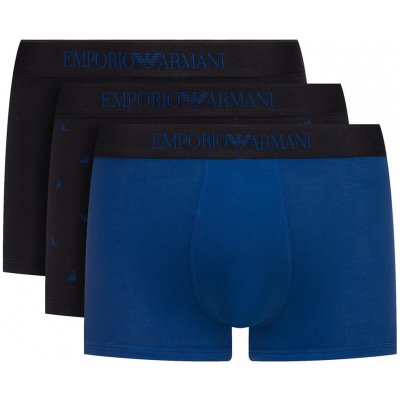 Emporio Armani boxerky Pure Cotton Blue modré 3Pack – Hledejceny.cz