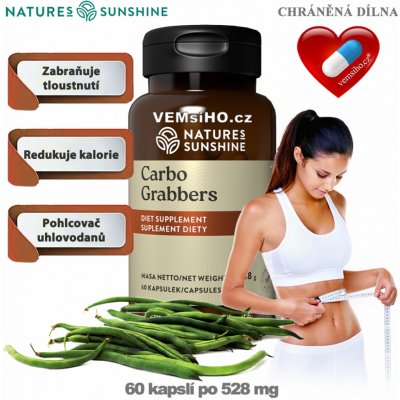 Nature’s Sunshine Carbo Grabbers 60 kapslí po 528 mg – Hledejceny.cz