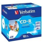 Verbatim CD-R 700MB 52x, printable, jewel, 10ks (43325) – Hledejceny.cz