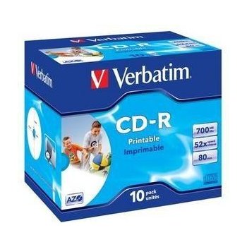 Verbatim CD-R 700MB 52x, printable, jewel, 10ks (43325)