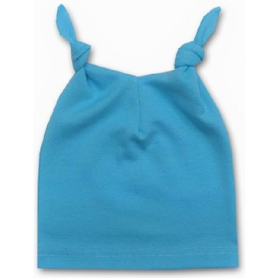 Kojenecká bavlněná čepička s uzlíky tyrkys – Zboží Dáma