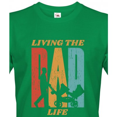 Bezvatriko pánské tričko pro tatínky Living The Dad Life Canvas pánské tričko s krátkým rukávem 1203 Zelená – Zbozi.Blesk.cz
