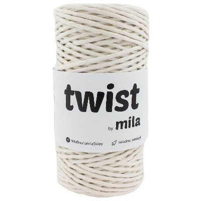 Šňůra TWIST MILA 3mm/100m - Ecru/Přírodní – Zboží Mobilmania