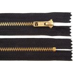 Kovový / mosazný zip šíře 4 mm délka 14 cm kalhotový - 322 černá – Zboží Mobilmania