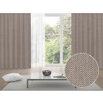 Biante 100% zatemňovací závěs Blackout BKM-302 Šedohnědé cik-cak proužky - šířka 140 cm 140x140 cm – Hledejceny.cz