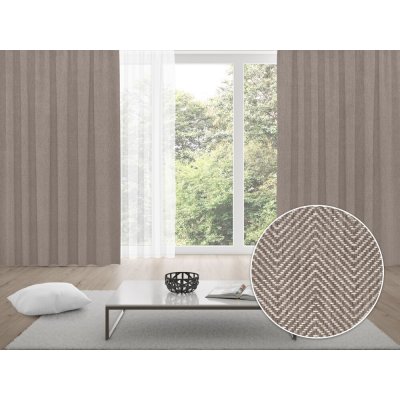 Biante 100% zatemňovací závěs Blackout BKM-302 Šedohnědé cik-cak proužky - šířka 140 cm 140x140 cm – Hledejceny.cz