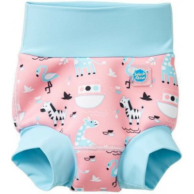 Splash About Nové Plavky Happy Nappy Zvířátka růžová – Zboží Dáma