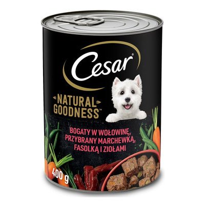 Cesar Hovězí mrkev fazole a bylinky 12 x 400 g – Zboží Mobilmania