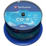 Verbatim CD-R 700MB 52x, AZO, spindle, 50ks (43351) – Zboží Mobilmania