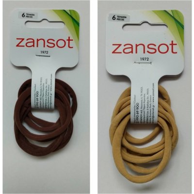 Zansot 2× elastické gumičky do vlasů, jemná tkanina, 6 ks, hnědá + běžová – Zboží Mobilmania