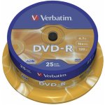 Verbatim DVD-R 4,7GB 16x, Advanced AZO, spindle, 25ks (22700723P) – Zboží Živě
