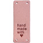 Pro Háčkování Handmade cedulka přes okraj 20x50 mm pudrová koženka – Zboží Dáma