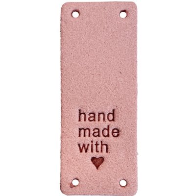 Pro Háčkování Handmade cedulka přes okraj 20x50 mm pudrová koženka – Zboží Dáma