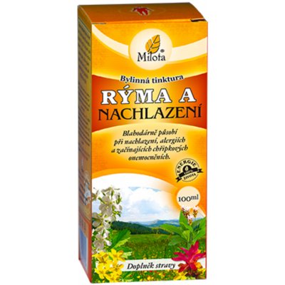 Milota Rýma a nachlazení Bylinná tinktura 100 ml – Hledejceny.cz