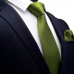 Amparo Miranda Kravata a kapesníček 7085 olivová – Sleviste.cz