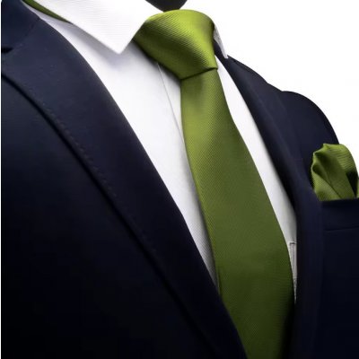 Amparo Miranda Kravata a kapesníček 7085 olivová – Sleviste.cz