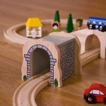 Bigjigs Růžový kamenný železniční tunel Rail – Zboží Dáma