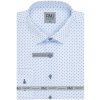 Pánská Košile AMJ pánská košile z lyocellu dlouhý rukáv slim fit vzorovaná bílá VDE1345