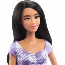 Panenky Barbie Barbie Modelka fialkové kostkované šaty