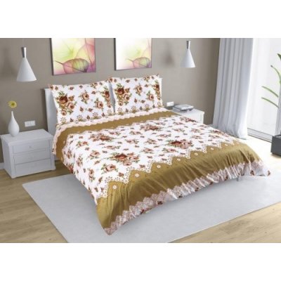 Bellatex povlečení bavlna na dvoudeku hnědá růže 200x220 2x70x90 – Zboží Mobilmania