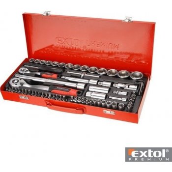 EXTOL PREMIUM Klíče nástrčné, sada 65ks, 1/4", 1/2", CrV