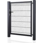 Jednokřídlá branka BRAVO 3D poplastovaná 1000/1530 mm | antracitová šedá RAL 7016 | výplň svařovaný 3D panel | drát 5,0 mm – Zboží Mobilmania