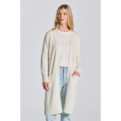 Gant svetr D2. LONG WOOL CARDIGAN hnědá – Zboží Mobilmania