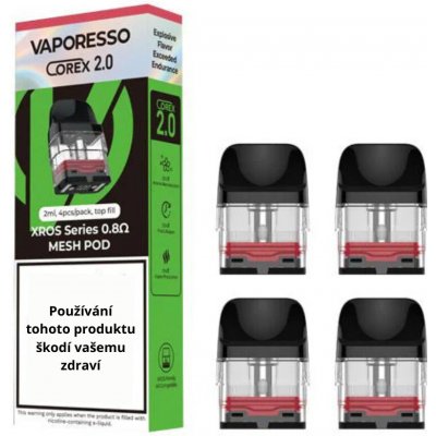 Vaporesso Xros Pod Series Mesh Cartridge 0,8 ohm 4 ks – Hledejceny.cz