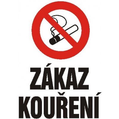 Zákaz kouření - nový - A4, písmo 5cm | Plast, A4 – Sleviste.cz
