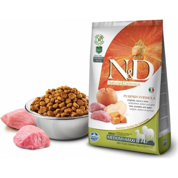 Granule pro psy N&D Pumpkin Dog Adult Medium & Maxi Grain Free Boar & Apple 5 kg
