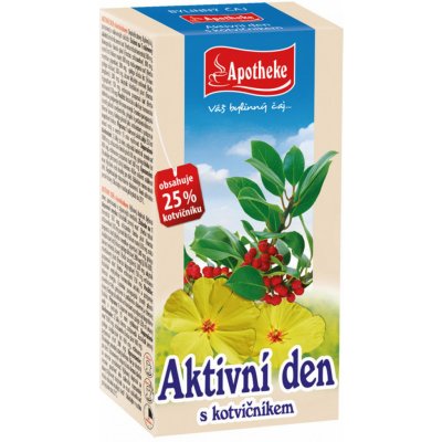 Apotheke Aktivní den s kotvičníkem bylinkový čaj přispívá k tělovému a svalovému tonu a energii 20 x 2 g – Hledejceny.cz