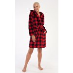 Vienetta Secret dámský župan krátký s kapucí Kostka červená – Zboží Dáma