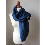 Tom Linen lněný šál námořní Washed – Zboží Dáma