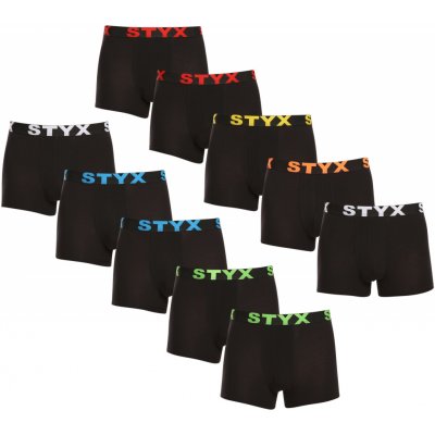 Styx 10 PACK pánské boxerky sportovní guma černé (10G9601)