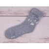 CNB Berlin Teplé ponožky DE 38868 termo šedé se smetanovými stromečky a jelenem s ohrnovacím nesvírajícím lemem