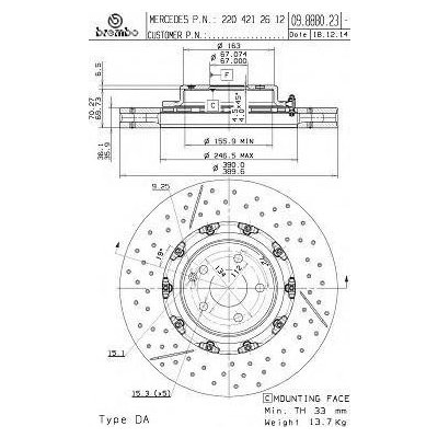 BREMBO Brzdový kotouč TWO-PIECE FLOATING DISCS LINE - 390 mm BRE 09.8880.23 | Zboží Auto