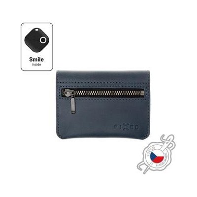 Kožená peněženka FIXED Smile Tripple se smart trackerem FIXED Smile Pro modrá FIXSM-TR2-BL